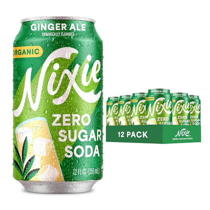 Nixie Organic Ginger Ale Sparkling Soda 12oz Cans 12 Pack