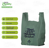 Large green plastic shopping bags with thank you message for retail
