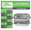 1.5lb Disposable Takeout Oblong Aluminum Foil Shallow Baking Pans with Dome Lids