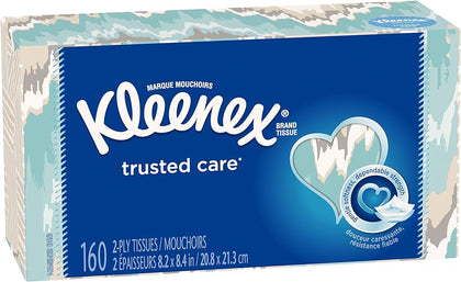 Kleenex Expressions Trusted Care Facial Tissues Flat Box 160 count