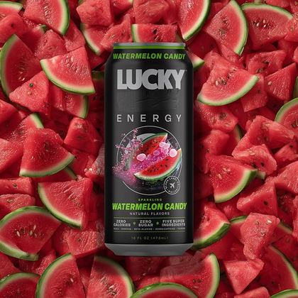 Lucky Energy Sparkling Watermelon 16oz cans pack of 12