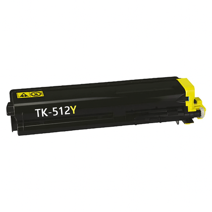 Compatible Kyocera TK-512 yellow toner cartridge, 8000 pages for FS C5020, C5025, C5030 printers.