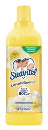 Suavitel Fabric Conditioner, Sol, 850ml — leaves clothes soft, fresh, and smooth with a long-lasting sunny scent; gentle on all fabrics.