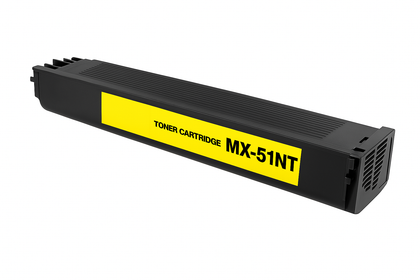 Sharp MX-51NT compatible yellow toner cartridge, high-yield 18,000 pages for MX-4110N, MX-5141N printers
