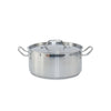 8QT stainless steel brazier with lid featuring durable build, even heat distribution, and tight-fitting lid—perfect for commercial kitchens, easy to clean, packed 4 sets per case