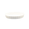 8-inch fluted oval dish with 12.5oz capacity, durable and stylish, microwave-safe, oven-safe, dishwasher-safe, perfect for small portions of entrees, side dishes, and desserts.