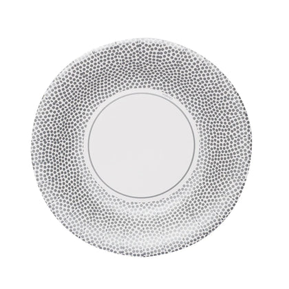 Add elegance to your event with Silver Dots Paper Plates. Available in 8.5