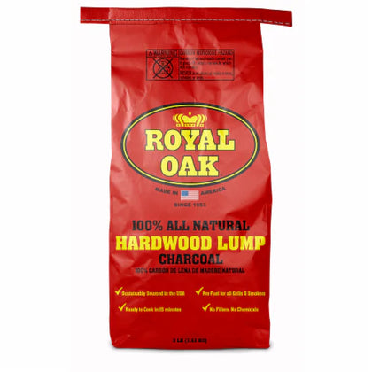 8 lb natural lump charcoal grilling fuel 100% hardwood high heat low ash outdoor cooking