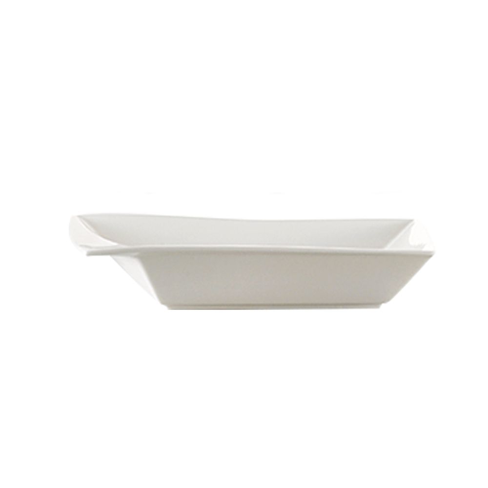 8oz 5.5” square bowl with rim, durable break-resistant dish for soup, salad, dessert, microwave-safe, dishwasher-safe, modern tableware for restaurants, catering, and home dining.