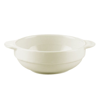 8oz soup bowl with handles, 6 inch wide, durable and stylish design, ideal for serving soups and sides in restaurants, cafés, and home kitchens.