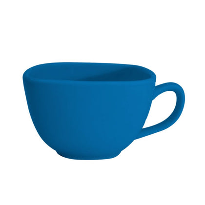 8oz square peacock cup, durable ceramic drinkware, vibrant blue glaze, modern coffee mug, microwave and dishwasher safe, stylish tea cup for home, café, and entertaining.