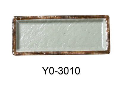 Deep Rectangular Sushi Plate, crafted from durable melamine, combines practicality with eco-friendly design in Green matte finish. Its break-resistant construction ensures long-lasting use, while being dishwasher safe makes cleanup effortless. Perfectly sized for both restaurant service and home dining, it enhances presentation and withstands daily wear, making it an ideal choice for sushi lovers seeking style and reliability.