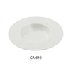 This porcelain plate features a rolled edge and wide rim, making it suitable for presentation and portion control in restaurant, cafes, bistros, and catering operations. Crafted from durable porcelain with aluminum components, it supports microwave and dishwasher use, ensuring efficient workflow and sanitation standards in mid-volume kitchens. Its white finish complements various service styles, making it an essential component of refined plate presentation in restaurant and hospitality settings.