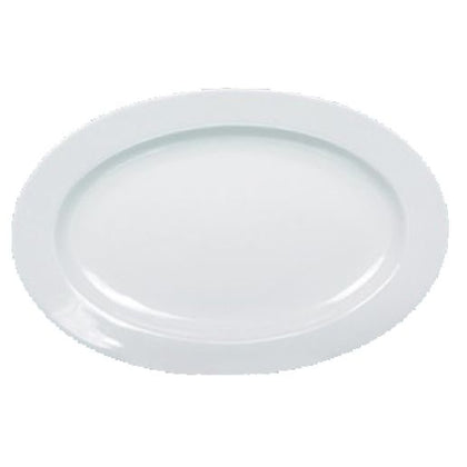 Oval Platter features a rolled edge design crafted from reliable, super white porcelain. Safe for dishwasher, oven, and microwave use, it offers versatile convenience for everyday meals or special occasions in restaurants and home use. Ideal for serving salads, desserts, and appetizers, this elegant platter combines durability with style to enhance your dining experience.