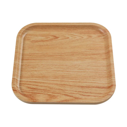 This square plate combines durability and elegance with its wooden look finish and square shape. Crafted of melamine, this plate resists breaking and supports easy cleaning in commercial dishwashers. It’s ideal for serving appetizers, desserts, and small portions in various dining settings and restaurants. High quality and affordable restaurant dinnerware.