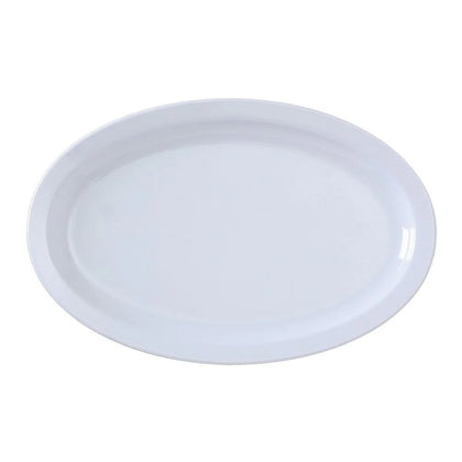 EcoQuality Oval Platter with Narrow Rim is performed in stylish white color, it can be used for serving turkey, vegetables, cold cuts or Asian appetizers. Made from durable and reliable melamine allowing you to elevate your dining experience 
with these high quality affordable restaurant dinnerware.