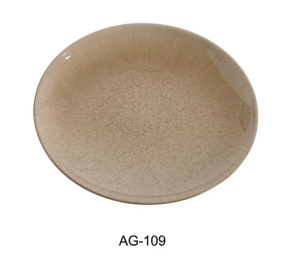 This Coupe Shape Round Plate offers a unique design that is both affordable and strong.  This coupe-style plate is ideal for serving appetizers, desserts, or small side dishes suitable for restaurant, cafes, and home dining. Crafted from high-quality, color-glazed porcelain in a versatile beige, it offers both aesthetic appeal and long-lasting utility. High quality affordable dinnerware.