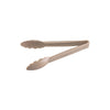9-inch beige plastic utility tongs with durable construction for secure, hygienic food handling; lightweight, ergonomic, and easy to clean; perfect for catering, buffets, and kitchens; packed 144 per case.
