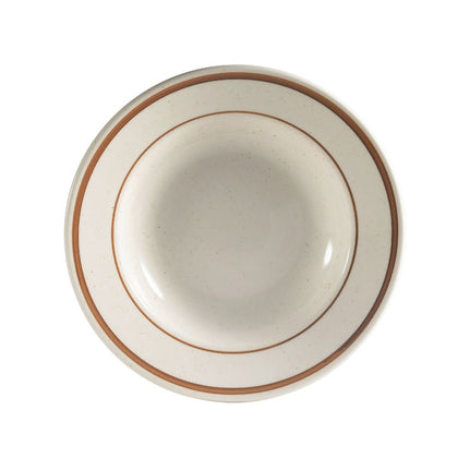 9-inch rimmed ceramic soup plate with 10oz capacity, featuring a scratch-resistant, sleek modern design, ideal for serving soups, pastas, and gourmet dishes in restaurants and home dining.
