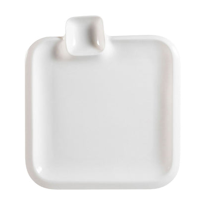 9-inch square dinner plate with modern design, chip-resistant, microwave and dishwasher safe, perfect for salads, light meals, and elegant everyday table settings.