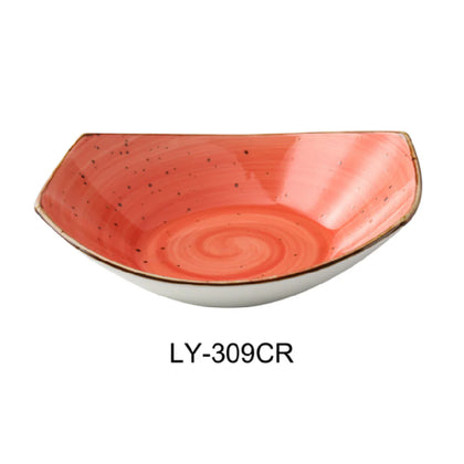 This free-form, glazed dinner plate offers a distinctive presentation. Its durability is enhanced by porcelain material, making it suitable for microwave, oven, and dishwasher use, ensuring efficient workflow and easy maintenance in busy kitchens or catering operations. Elevate your dining experience with the EcoQuality restaurant dinnerware.
