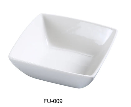 This square bowl is designed in durability making it ideal for serving side dishes, individual portions of sauces, condiments, or desserts. Crafted from high-quality porcelain with added alumina, this bowl is both durable and versatile, making it an excellent choice for homes, restaurants, or catering services. High quality affordable restaurant dinnerware.