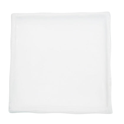 9.25-inch square ceramic plate with a stylish, scratch-resistant finish, perfect for serving entrees, salads, pasta, and gourmet dishes in restaurants, catering, and home dining.