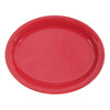 9.75” N.R. Red oval platter, durable break-resistant serving dish for appetizers, entrées, sides, microwave-safe, dishwasher-safe, modern tableware for restaurants, catering, and home use.