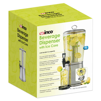 904 - 2.25 Gal AS Container w/ SS Lid/Ice Core/Base Beverage Dispense