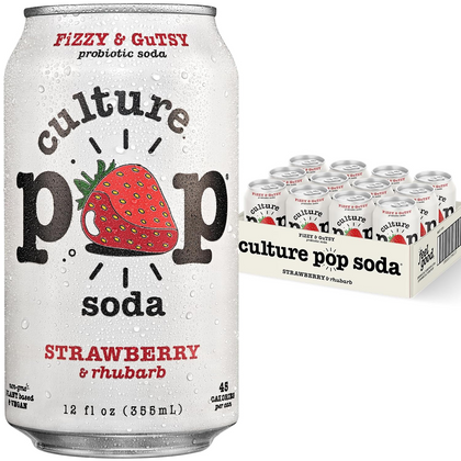 Culture Pop Strawberry Soda 12oz cans pack of 12