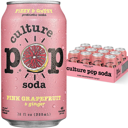 Culture Pop Grapefruit Soda 12oz cans pack of 12