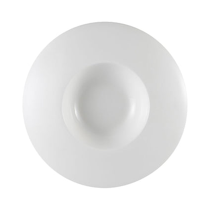 9-inch Champagne wide draping rim bowl, 7oz capacity, microwave-safe, dishwasher-safe, chip-resistant, elegant design perfect for soups, salads, and side dishes.