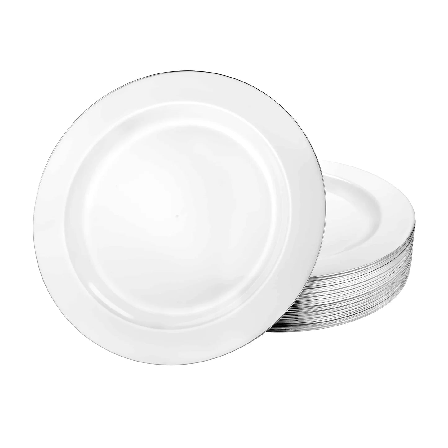 Magnificence Round Silver Edge Plate – Available in 10.25