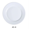 This round plate provides a classic round shape with rolled edges, adding both elegance and durability to your dining experience in hotels, restaurants, or cafes. Features durable material, ensuring a long-lasting and stylish option for everyday use and perfect for serving salad, bread, dessert, appetizers and cakes. High quality affordable restaurant dinnerware.
