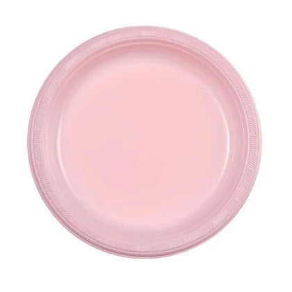 These pink plastic plates, available in 7