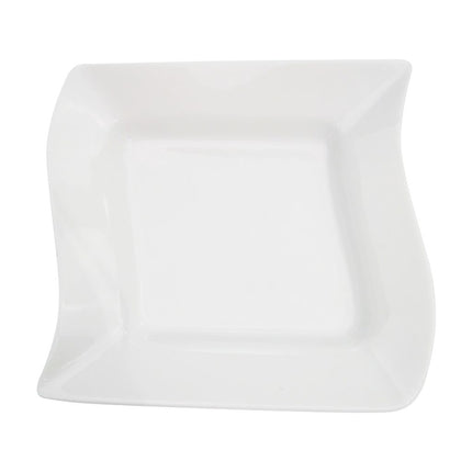 9oz 8 1/2-inch square soup plate, modern dinnerware, chip-resistant soup bowl, elegant serving plate, durable deep dish, stackable square plate, easy-to-clean glazed bowl, restaurant-quality soup plate.