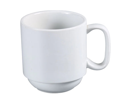 Yanco Prime Mug Stackable AC-16-P combines style and functionality, making it a perfect choice for any beverage service. Crafted from high-quality porcelain with a smooth glaze finish, it offers durability and an elegant presentation. With a 16 oz capacity, this mug is ideal for serving coffee, tea, cocoa, and other hot or cold beverages. Its stackable design ensures easy storage, making it a practical addition to fine-dining restaurants, cafés, and catering events. 
