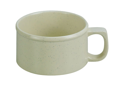 Yanco Soup Mug AD-9014 is a perfect addition to your melamine tableware collection. You can serve creamy soup, portions of salad, side dishes and more in these cups. The cup is made from long-lasting, high-quality and reliable melamine material, that makes cups look like they are ceramics. These 12 Oz bouillon cups will perfectly fit any establishment. Cups have a smooth surface and a wide rim that subtly emphasize their design. 