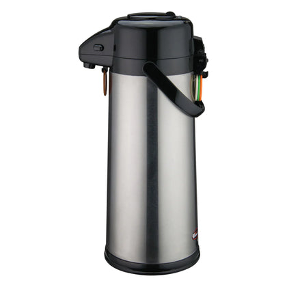 AP-535, 3 Liter Airpot Beverage 24hr Hot Coffee Dispenser with Push Button, Stainless Steel