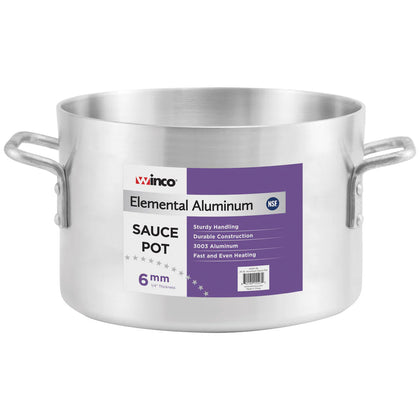 ASHP-08 to ASHP-60, 6mm 8-60 Qt Elemental Aluminum Sauce Pot