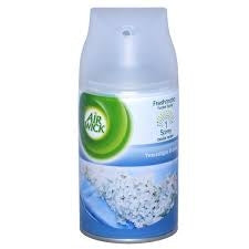 Air Wick Freshmatic Ultra Refill in Fresh Linen fills your space with the crisp, clean scent of freshly washed laundry. Designed for long-lasting freshness, it delivers up to 60 days of continuous fragrance on the low setting. Compatible with all Air Wick Freshmatic dispensers, this refill features an adjustable intensity setting to suit your scent preferences. Perfect for use in homes, hotels, offices, and healthcare environments.