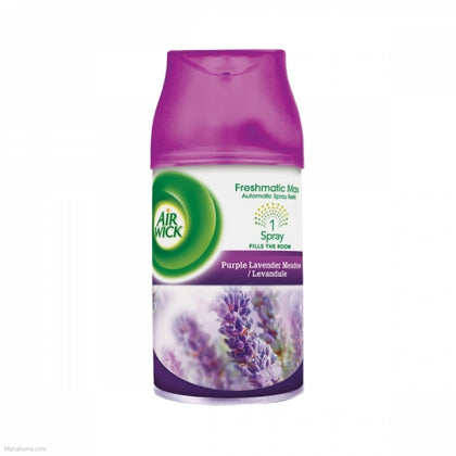 Air Wick Freshmatic Ultra Refill in Purple Lavender Meadow offers a sweet and soothing floral fragrance with automated scent bursts for long-lasting freshness. Designed to fit various Freshmatic dispensers, including Ultra, Ultra i-Motion, Ultra Odor Detect, and Lysol Neutra Air, this refill allows customizable intensity settings to match your environment’s needs. Free from CFCs, it's a refreshing and eco-conscious choice to enhance your home or office.