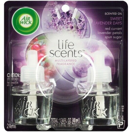 Air Wick Scented Oil Sweet Lavender Days fills your home with the radiant freshness of soft lavender petals, juicy red currants, and sweet spun sugar. This bright and comforting fragrance blend creates an inviting and relaxing atmosphere in any room. Each refill lasts up to 45 days, delivering up to 90 days of continuous fragrance per pack. Designed for use with Air Wick plug-in warmers, these refills provide effortless and consistent scent enhancement throughout your space.