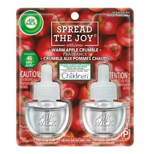 Air Wick Scented Oil Warm Apple Crumble brings the comforting aroma of baked apples, cinnamon, and buttery crumble into your home. Infused with natural essential oils, this fragrance creates a warm, inviting atmosphere perfect for cozy evenings or everyday enjoyment. Each refill lasts up to 45 days and works with Air Wick plug-in diffusers that allow you to control the fragrance intensity. Ideal for enhancing the ambiance in any room.