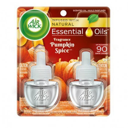 Air Wick Scented Oil Pumpkin Spice captures the comforting aroma of a freshly baked pumpkin pie, blending sweet pumpkin, warm spices, and a hint of whipped cream. Infused with natural essential oils, each refill offers a delightful, long-lasting fragrance that fills your home with cozy, seasonal warmth. Compatible with all Air Wick plug-in warmers, this scent provides up to 120 days of continuous fragrance on the low setting. 