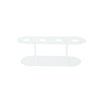 Acrylic cone holder stand with 4 holes, made of clear food-safe acrylic—perfect for displaying ice cream cones or desserts in cafes, bakeries, or events; case includes 12 holders.
