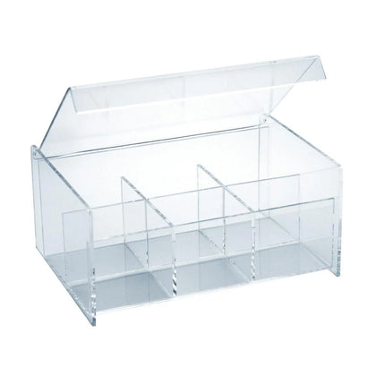 Acrylic Tea Holder 6 Compartment – Durable, sleek acrylic design for organizing up to six tea bags. Perfect for tea lovers, restaurants, or cafes, offering both functionality and elegance.