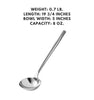 Set of 12 large all stainless steel ladles, perfect for serving soups, stews, and sauces.



