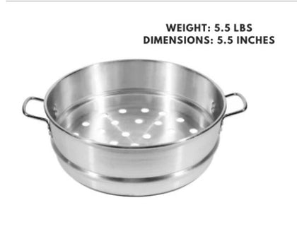 22-inch aluminum steamer for large-scale, efficient steaming of food.
