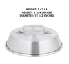 Set of 12, 12-inch aluminum wok covers, perfect for trapping heat and moisture during cooking.



